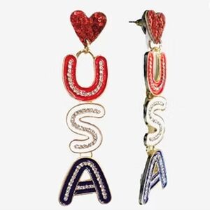 USA Themed Red, White, and Blue‎ Earrings NWT